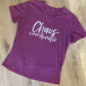 Size L Chaos Coordinator tee top wine red heathered